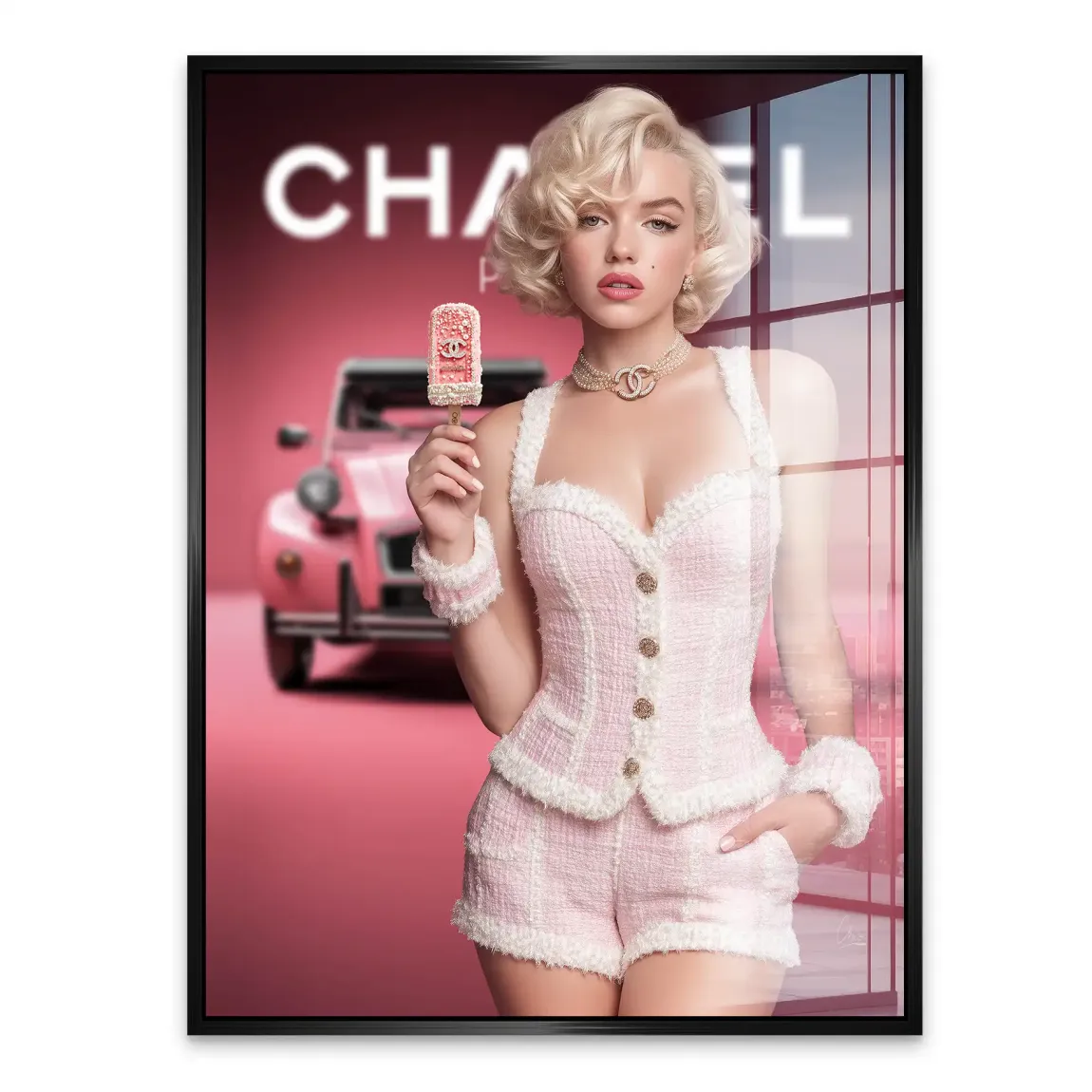 Pink Couture Marilyn Monroe Acrylglasbild