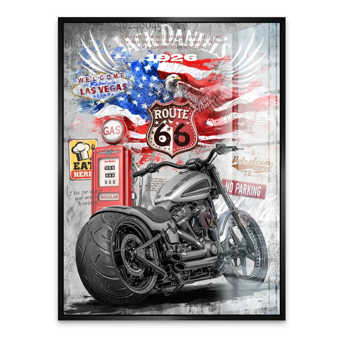 Harley Road Pop Art Acrylglasbild