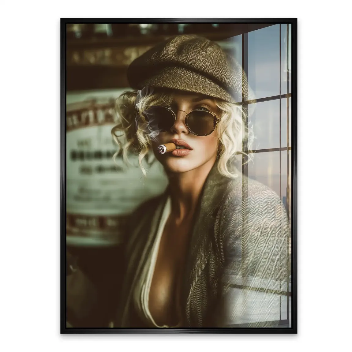 Smoked Confidence Lady Acrylglasbild