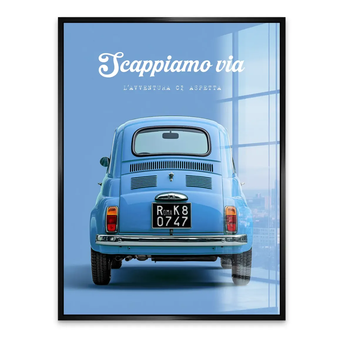 Fiat 500 Azzurro Acrylglasbild