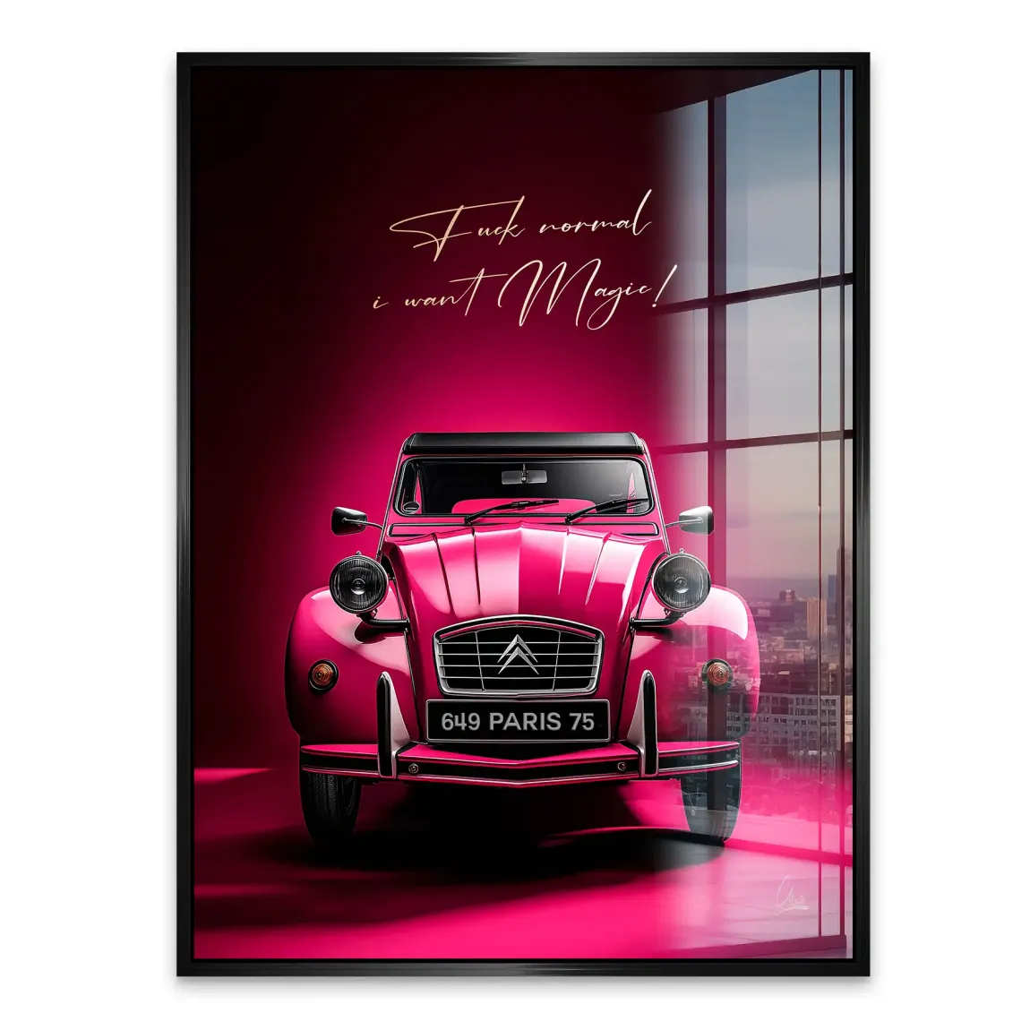 Pink Magic 2CV Acrylglasbild