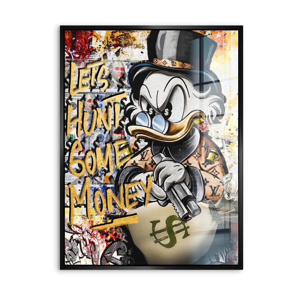 Dagobert Duck Let's Hunt Pop Art Acrylglas Bild INGALERIE