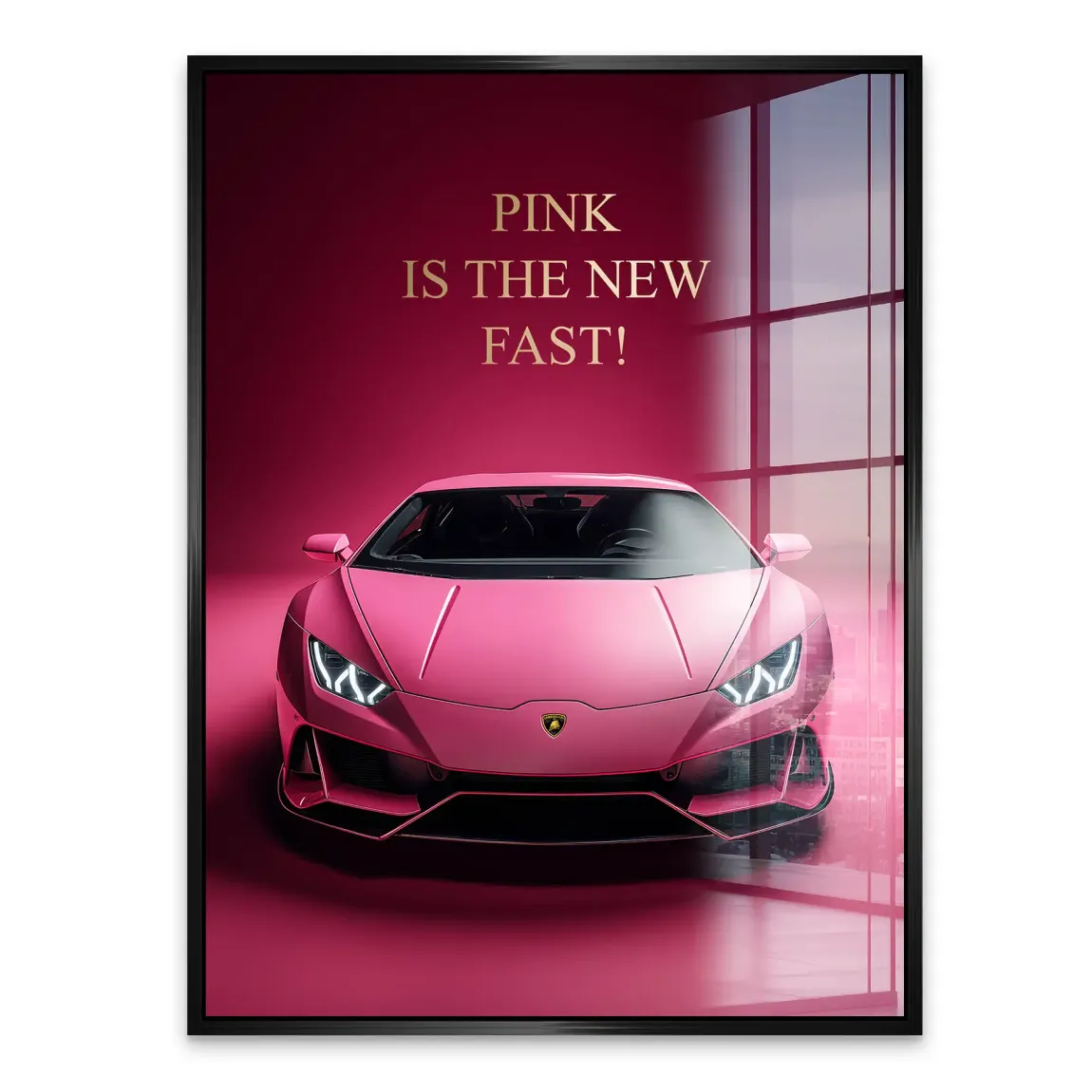 Pink Speed Lambo Acrylglasbild