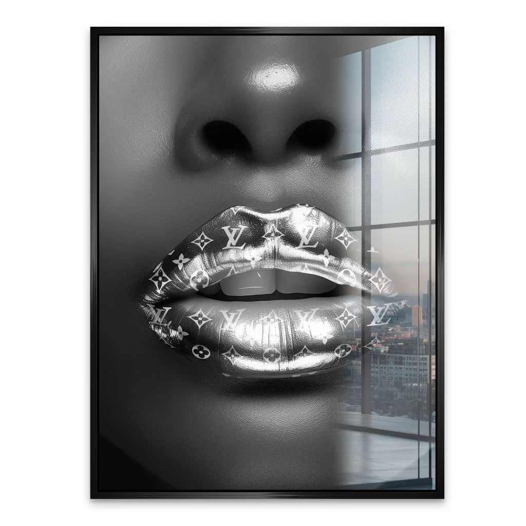 Vuitton Silver Lips Acrylglas Bild INGALERIE