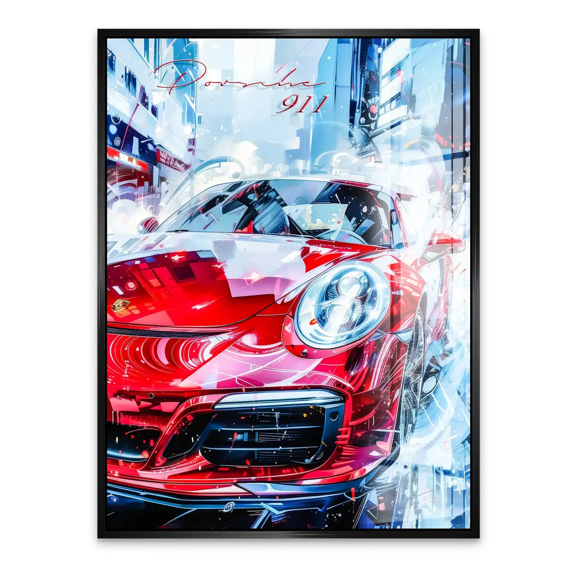 Red Pulse 911 Porsche Acrylglasbild