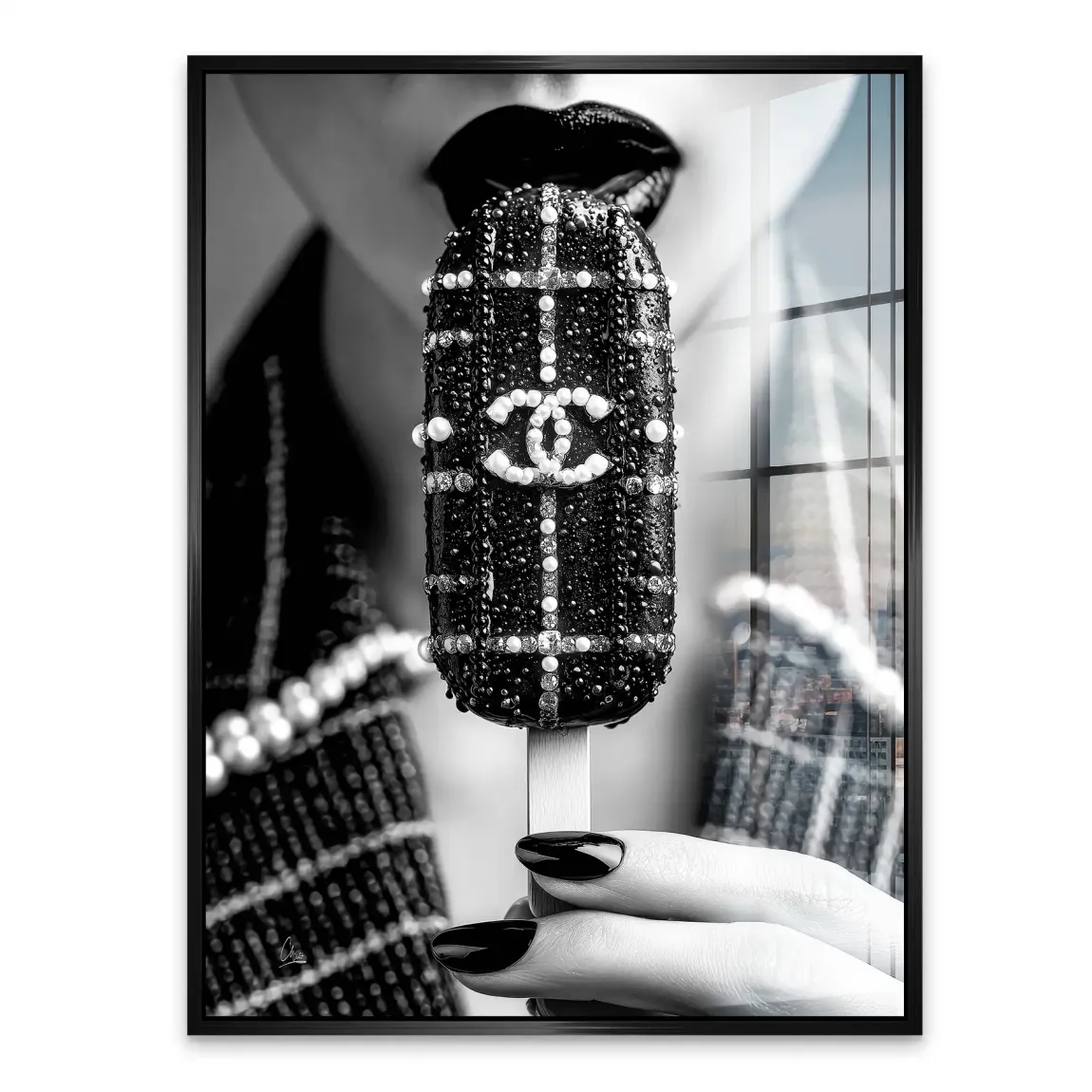 Noir Ice Couture Chanel Acrylglasbild