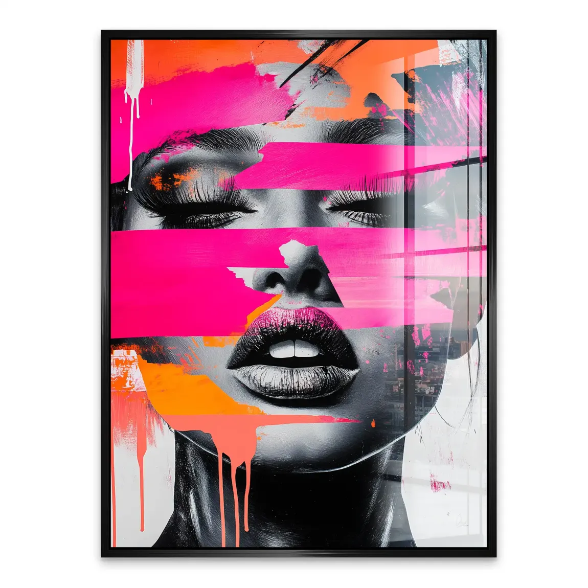 Abstrakt Pink Allure Acrylglasbild