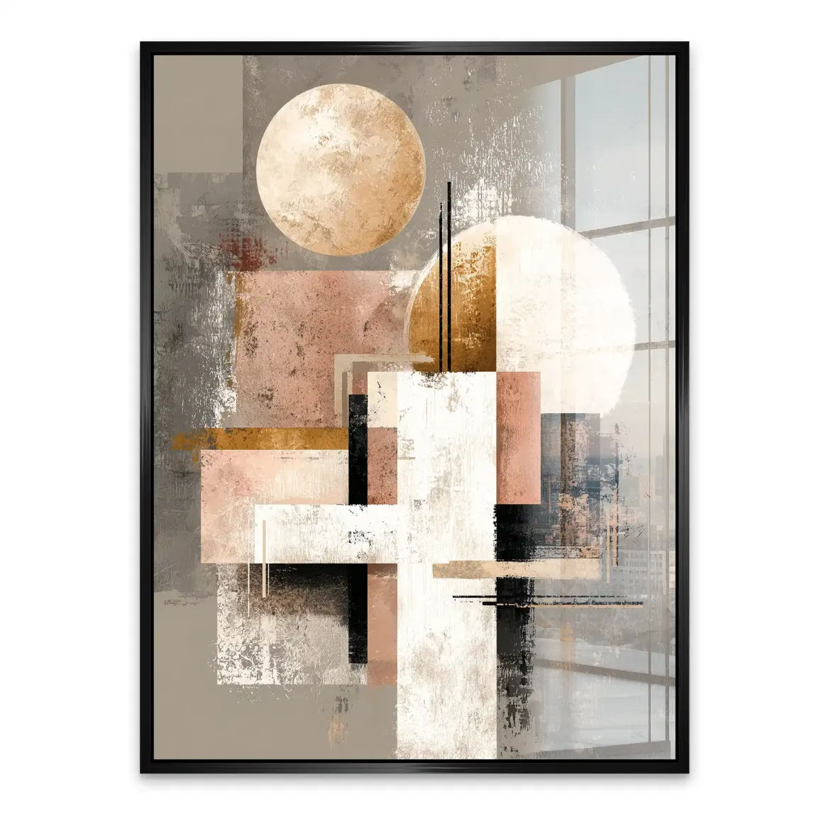 Goldene Geometrie Acrylglasbild