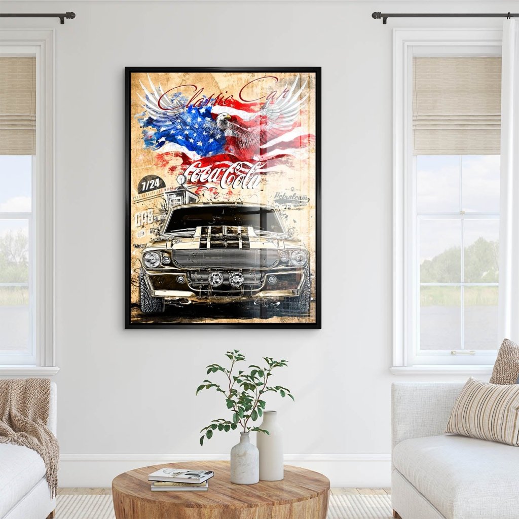 Ford Mustang Pop Art Retro Style Acrylglas Bild INGALERIE