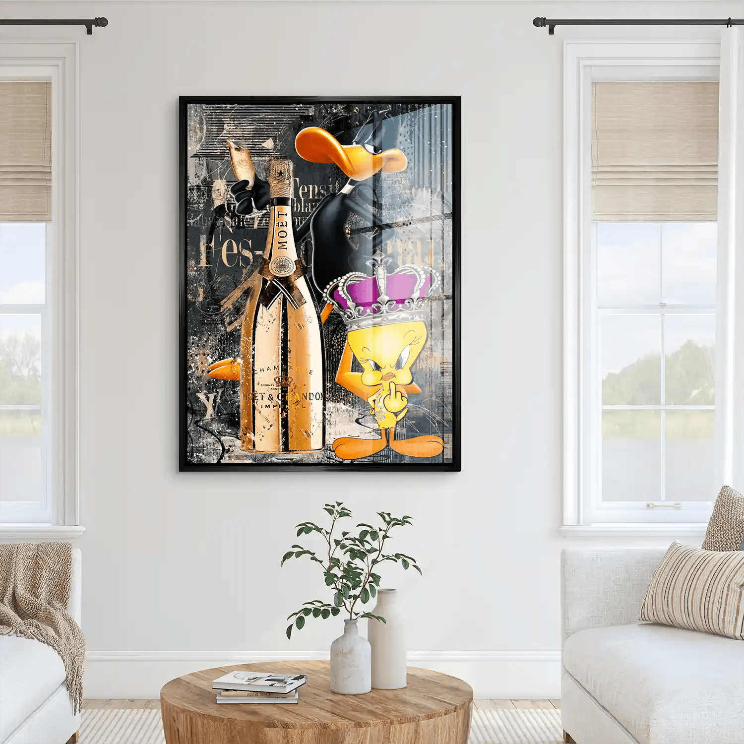 Duffy & Tweety Champagner Pop Art Acrylglas Bild INGALERIE
