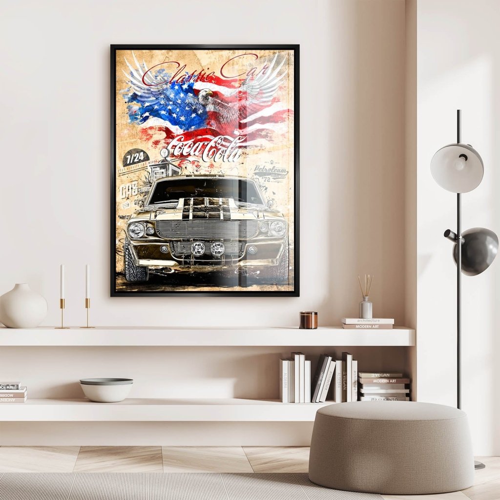 Ford Mustang Pop Art Retro Style Acrylglas Bild INGALERIE