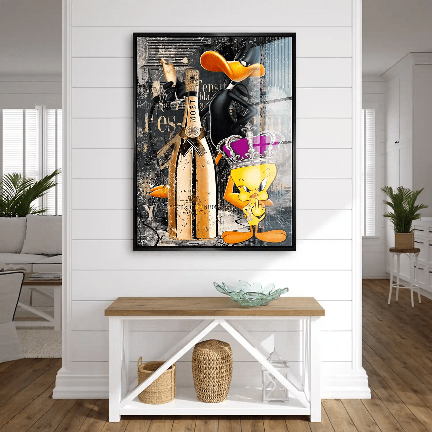 Duffy & Tweety Champagner Pop Art Acrylglas Bild INGALERIE