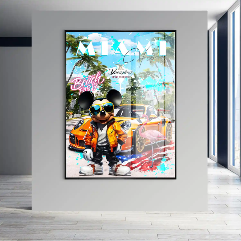 Micky Maus Miami Pop Art Acrylglas Bild INGALERIE