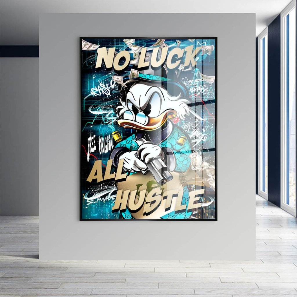 Dagobert Duck All Hustle Pop Art Acrylglas Bild INGALERIE