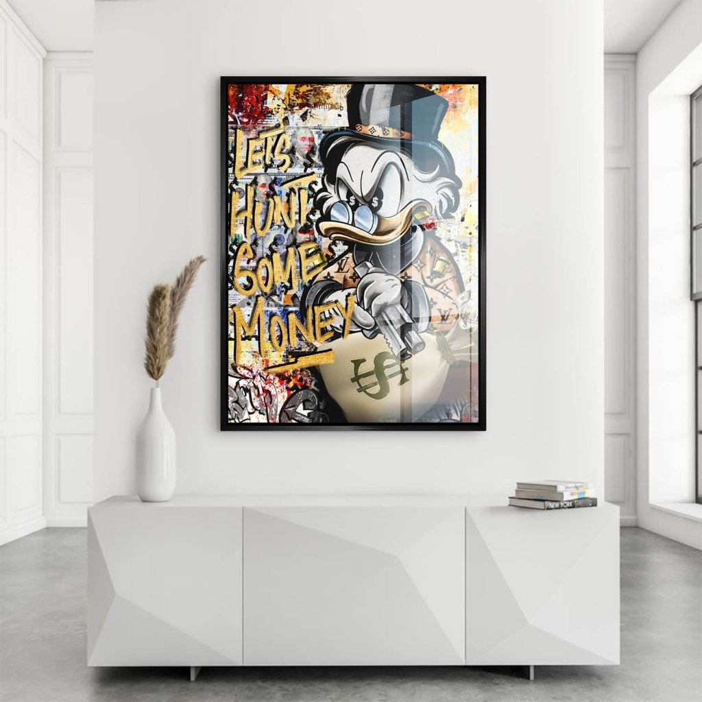 Dagobert Duck Let's Hunt Pop Art Acrylglas Bild INGALERIE