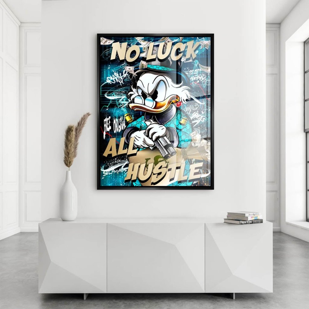 Dagobert Duck All Hustle Pop Art Acrylglas Bild INGALERIE