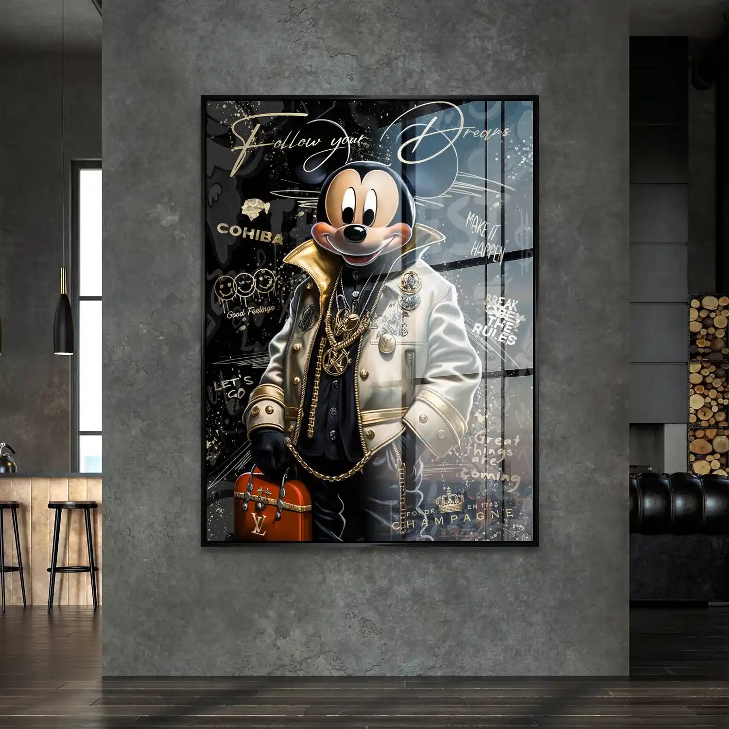 Micky Maus Dreams Pop Art Style Acrylglas Bild INGALERIE