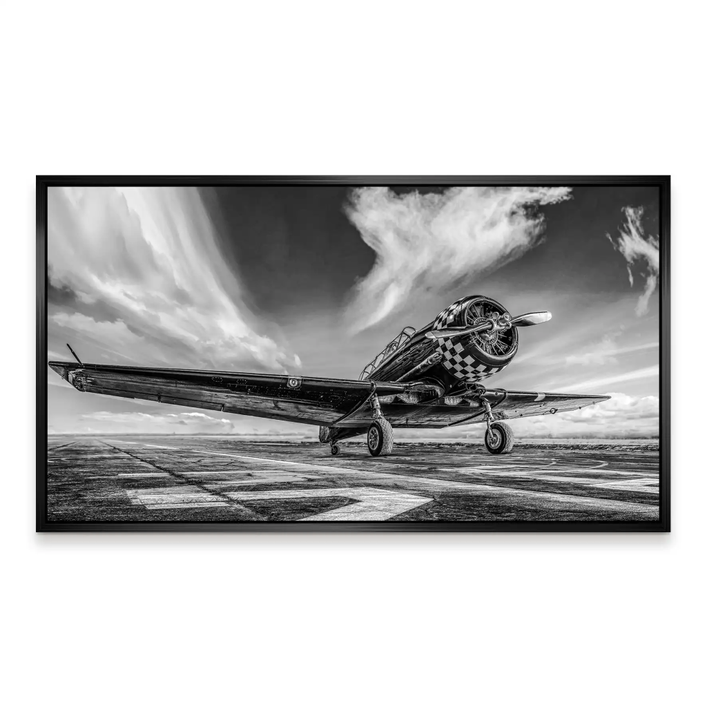 Retro Propeller Flugzeug Aludibond Bild INGALERIE