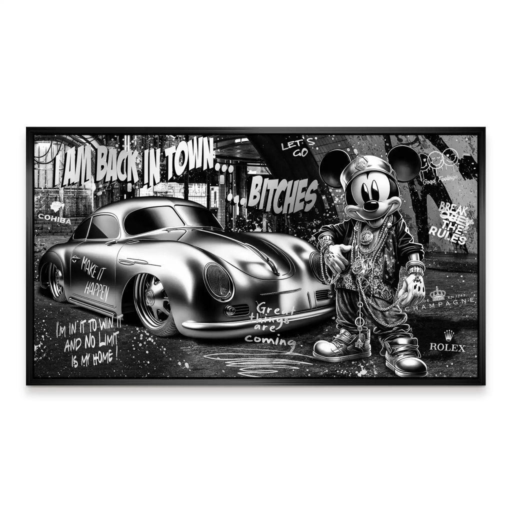 Micky Speedster 356 Pop Art Style Aludibond Bild INGALERIE