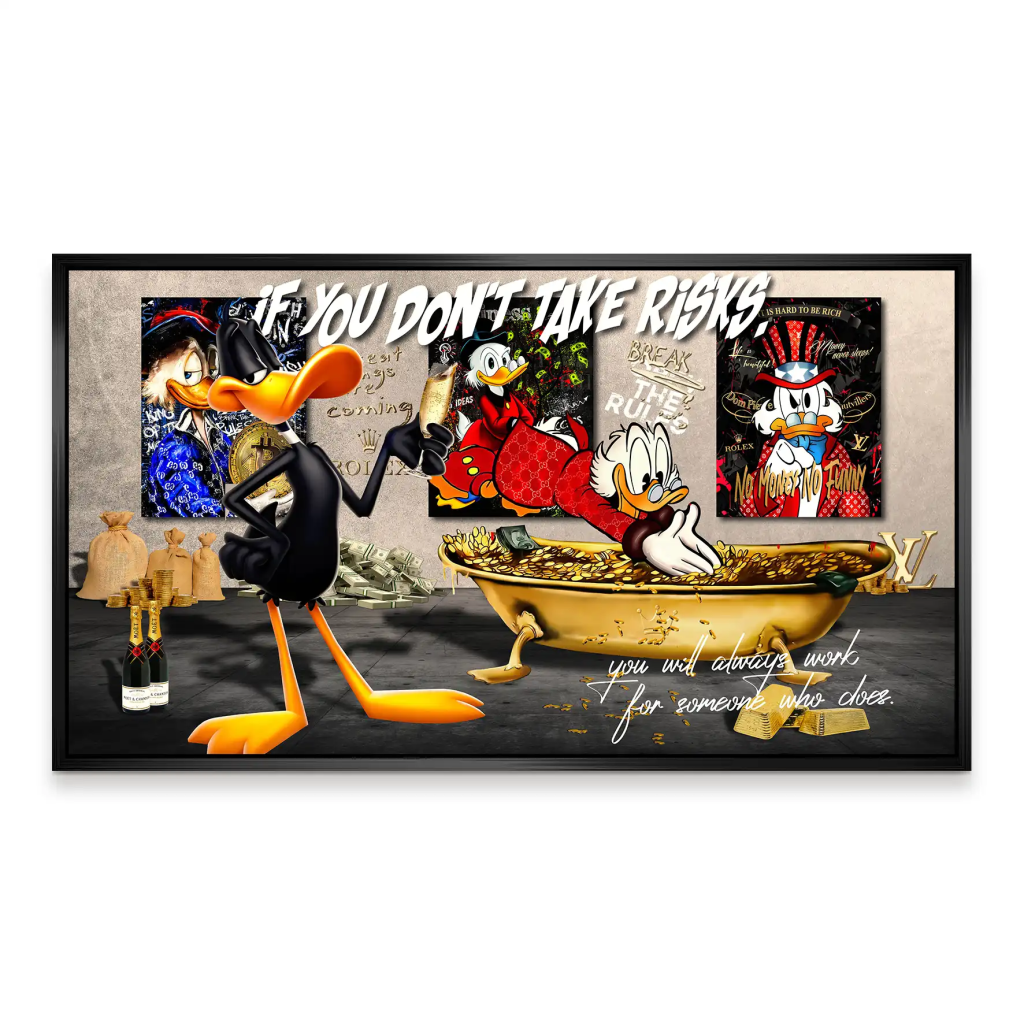 Duffy u. Dagobert Risk Pop Art Aludibond Bild INGALERIE