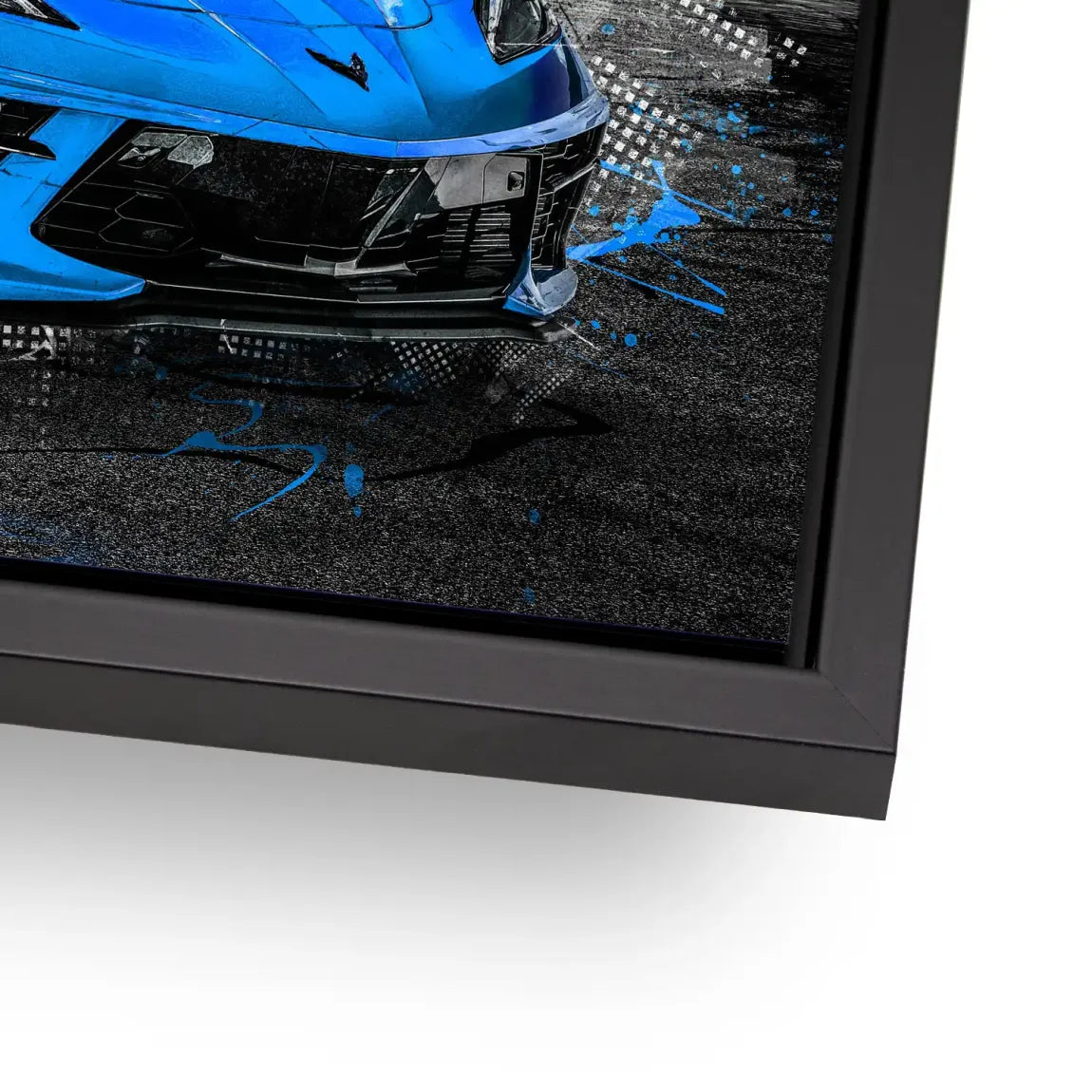 Corvette C8 Abstrak Blue Style Aludibond Bild INGALERIE