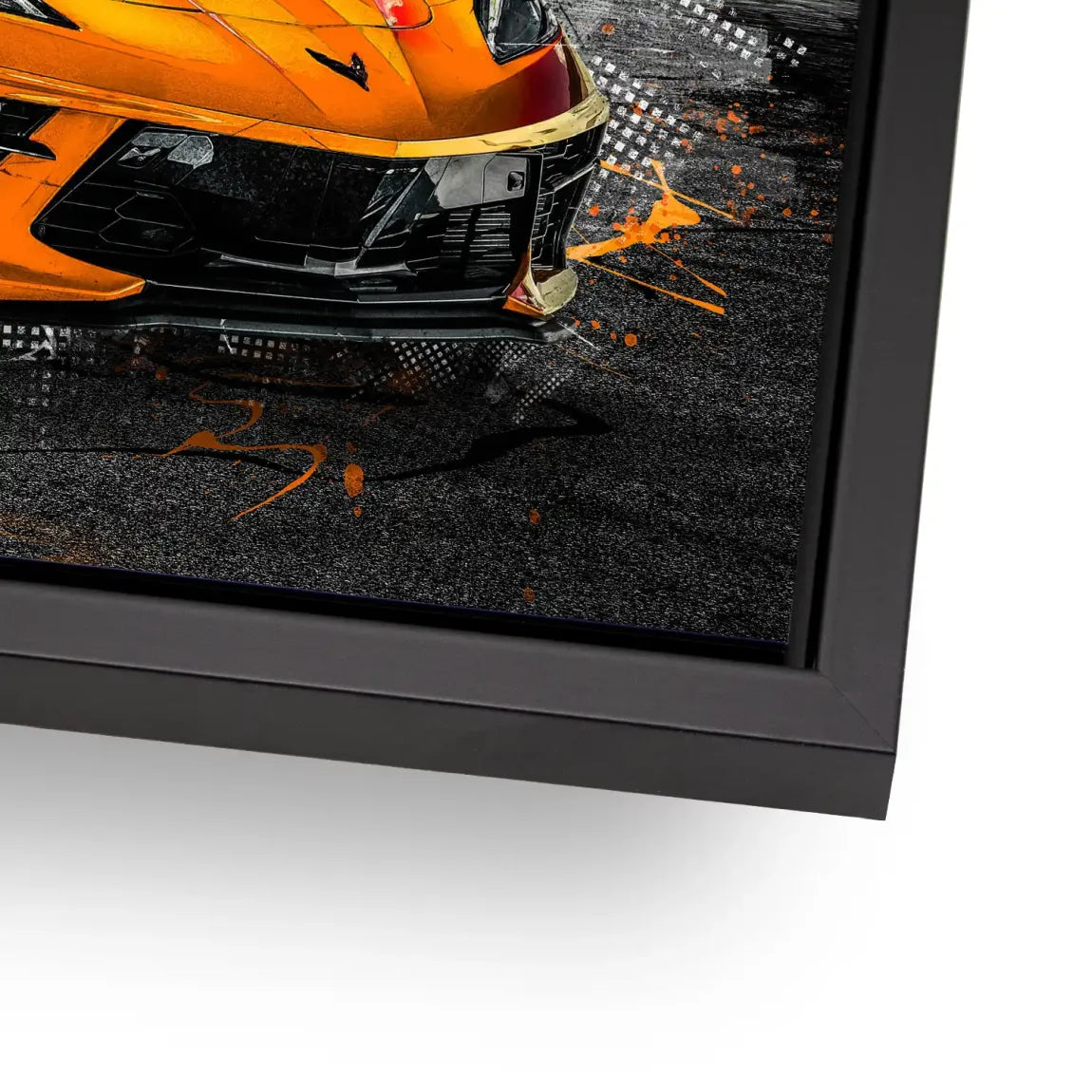 Corvette C8 Abstrak Orange Style Aludibond Bild INGALERIE