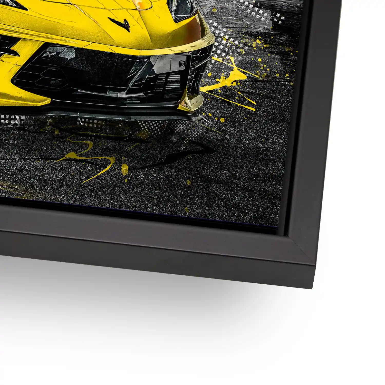 Corvette C8 Abstrakt Gelb Aludibond Bild INGALERIE