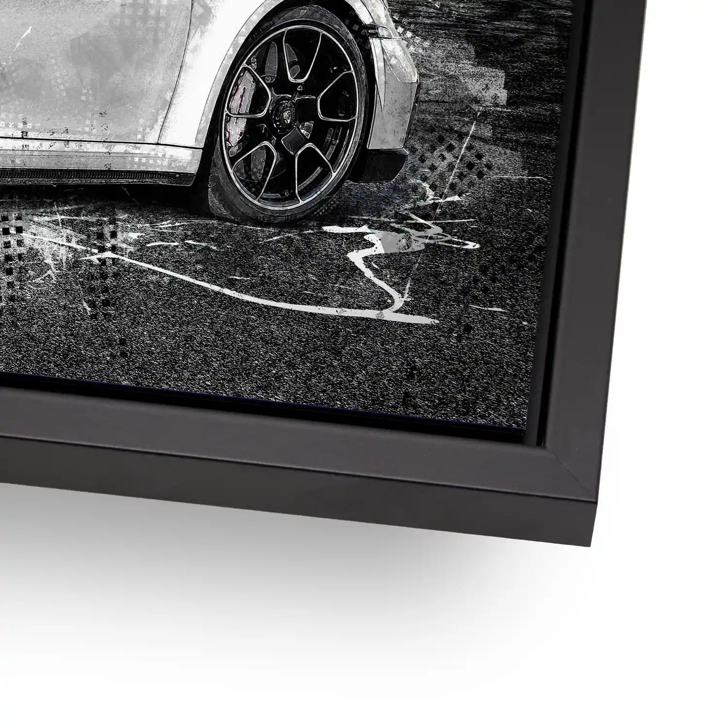 Porsche 911 Turbo Abstrakt White Aludibond Bild INGALERIE