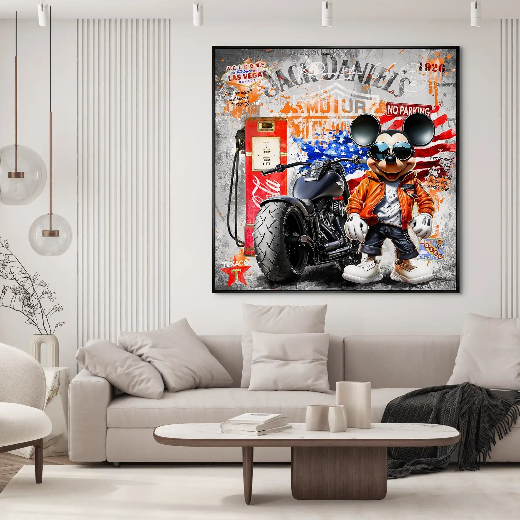 Harley Micky Maus Pop Art AluDibond Bild INGALERIE