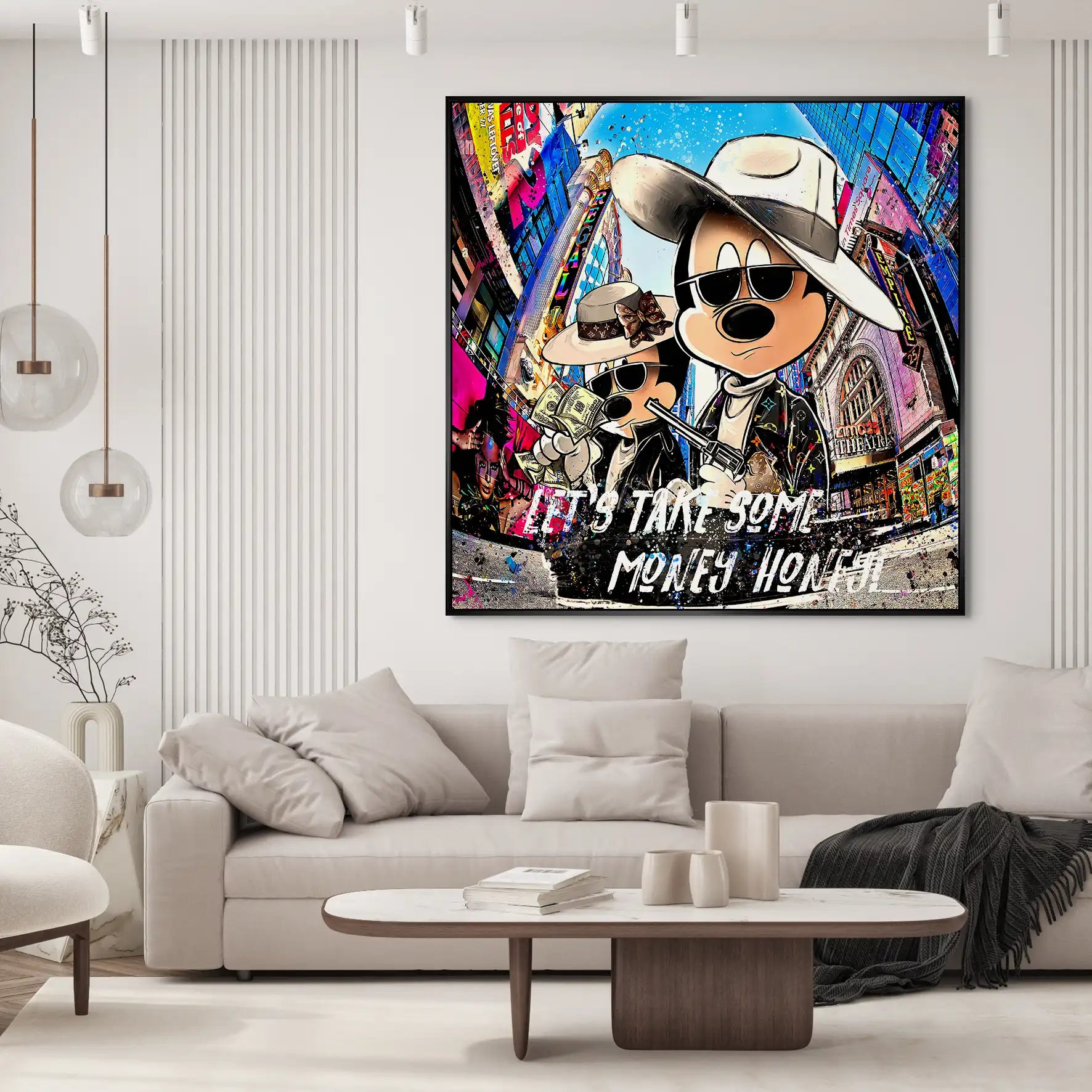 Micky & Minnie Gangster Goes Shopping AluDibond Bild INGALERIE
