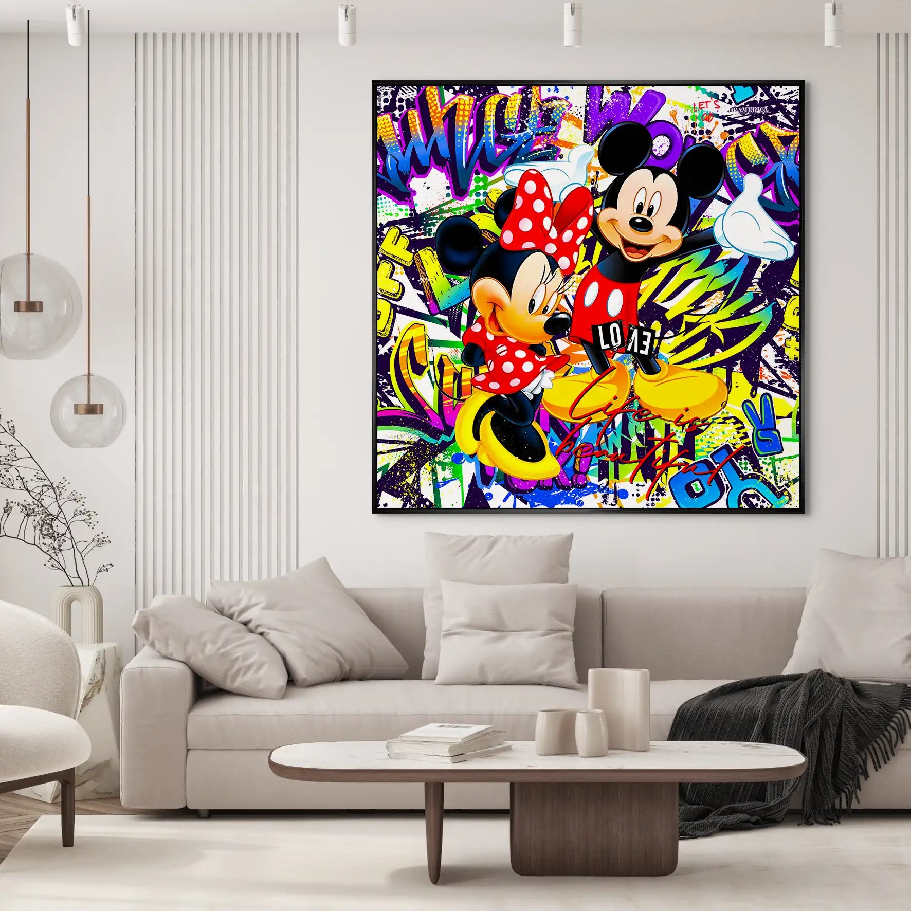 Micky & Minnie Graffiti AluDibond Bild INGALERIE