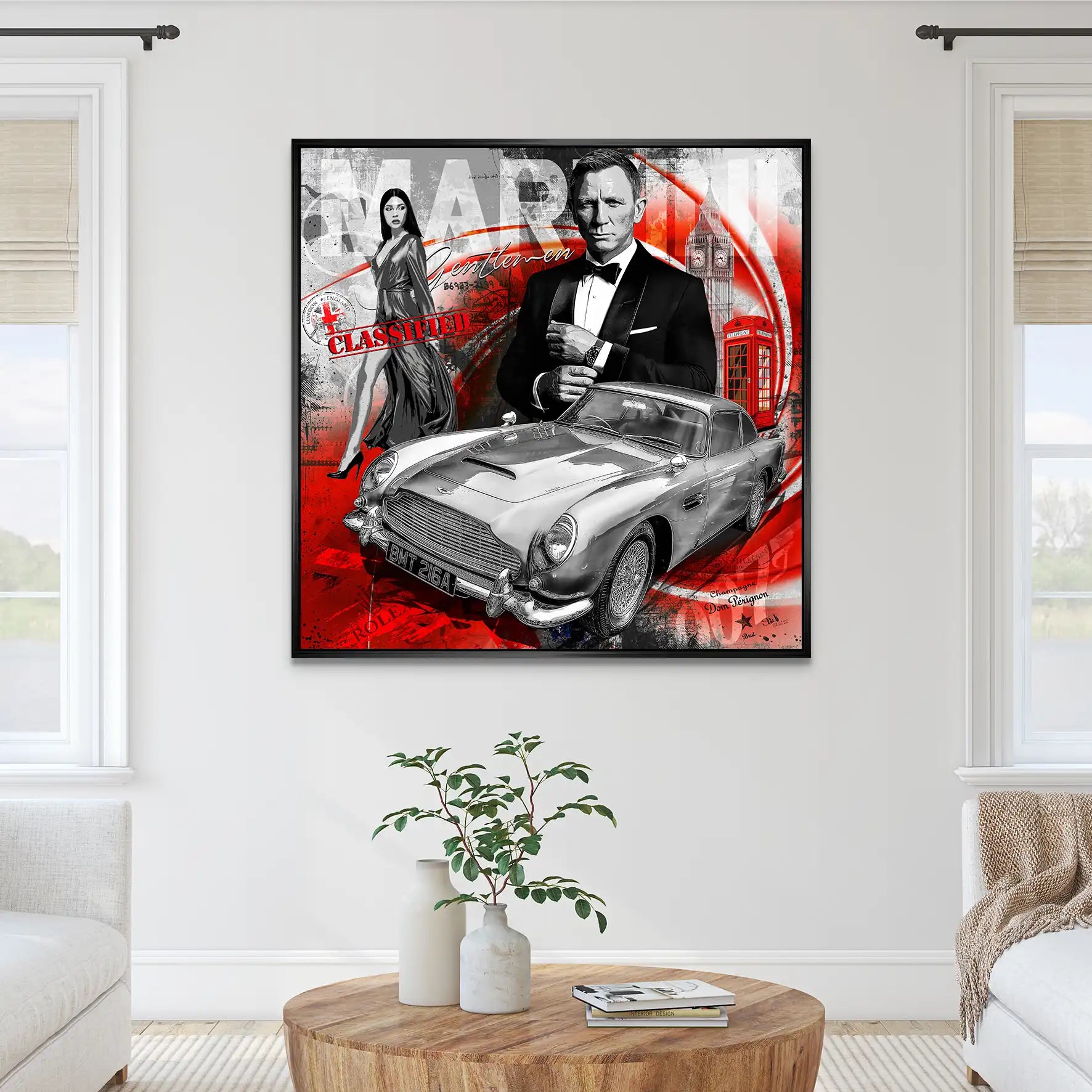 James Bond Martini Art AluDibond Bild INGALERIE