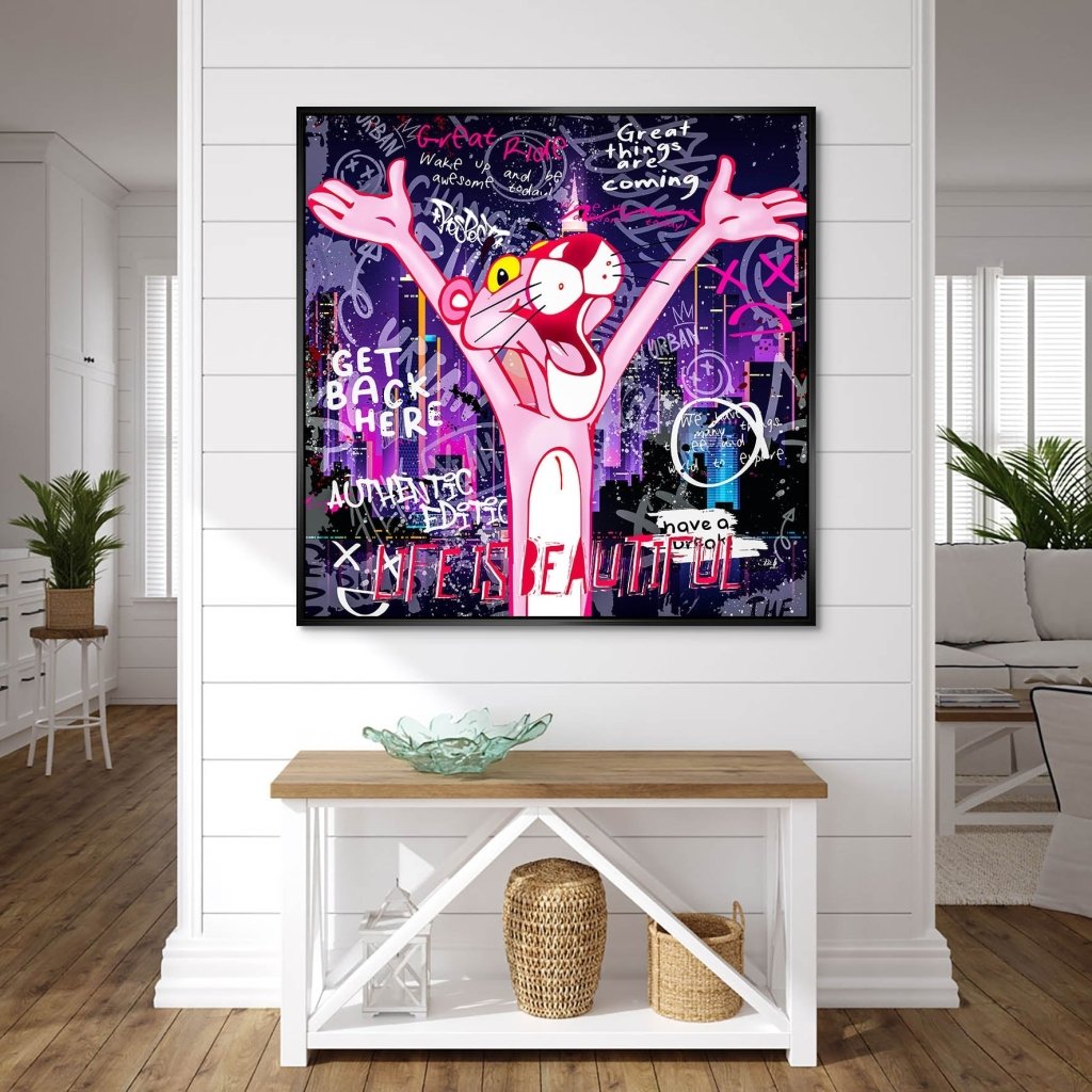 Pink Panther Street Art AluDibond Bild INGALERIE