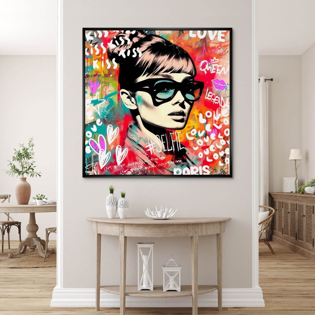 Audrey Hepburn Graffiti AluDibond Bild INGALERIE