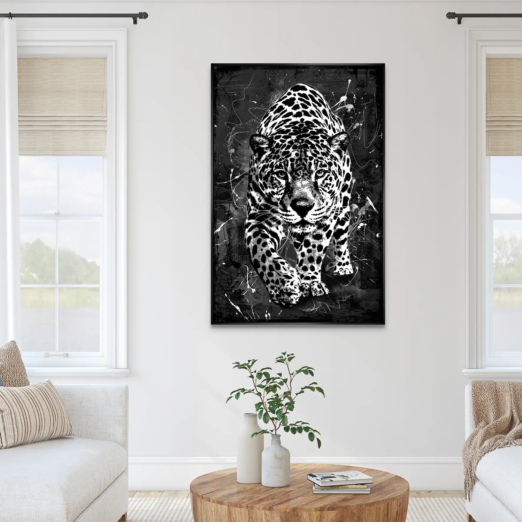 Leopard Abstrakt Black Style AluDibond Bild INGALERIE