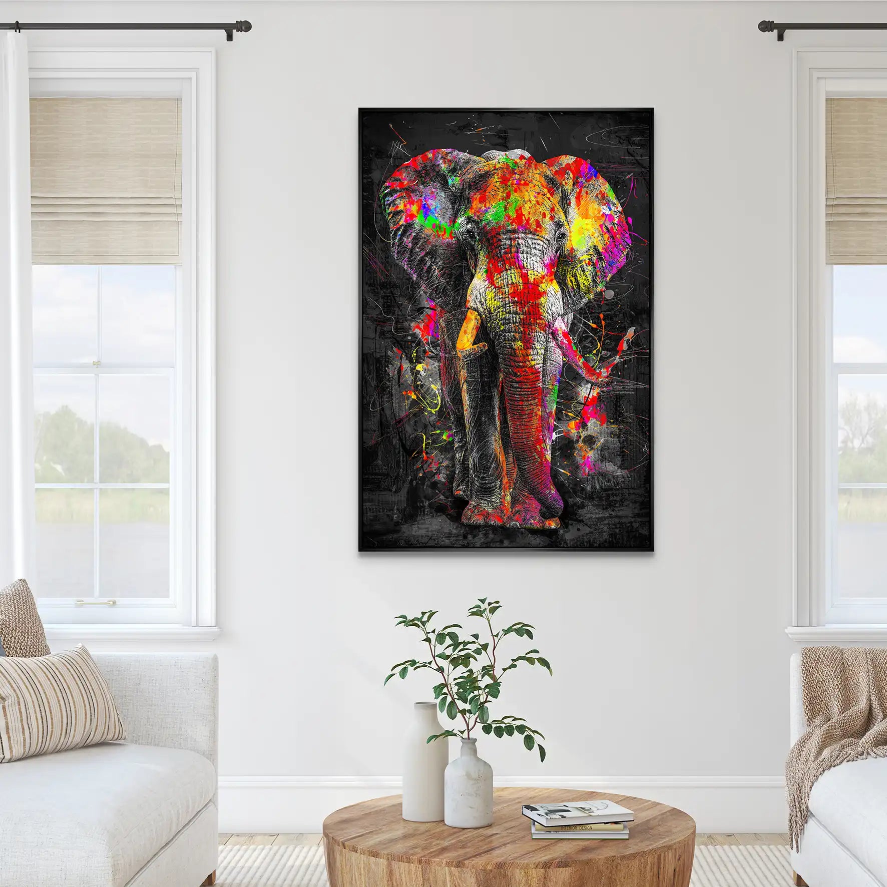 Elefant Abstrakt Style AluDibond Bild INGALERIE