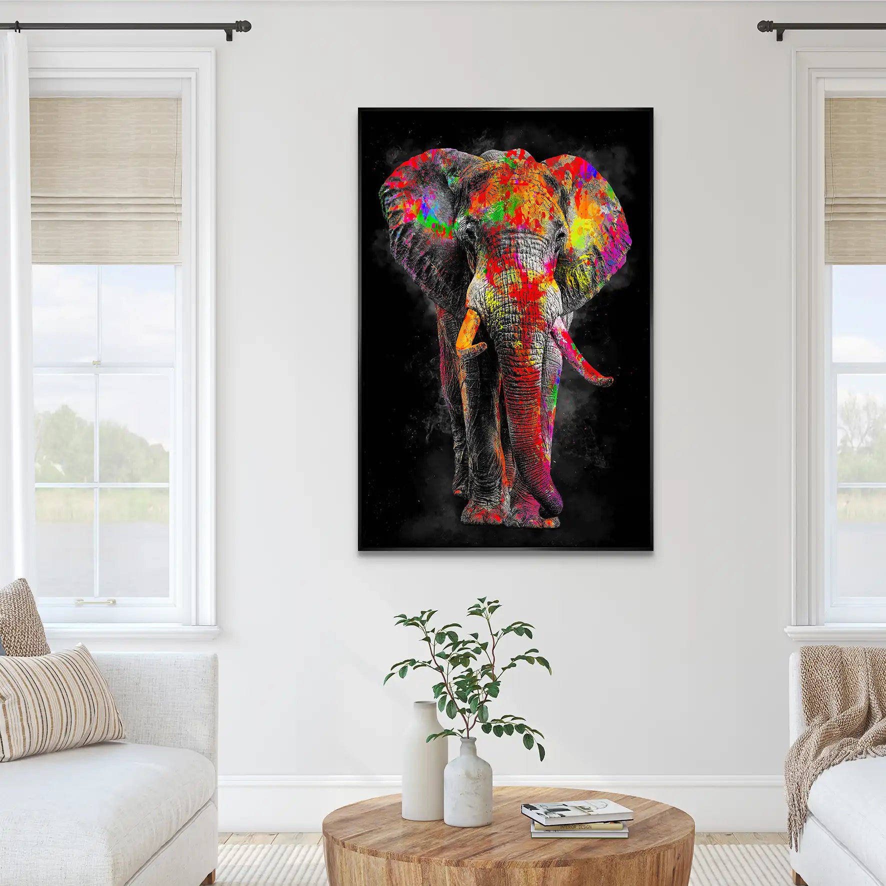 Elefant Color Style AluDibond Bild INGALERIE