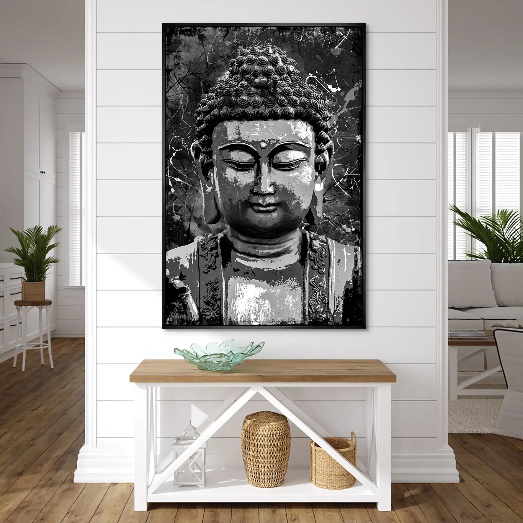 Buddha Black Abstrakt AluDibond Bild INGALERIE