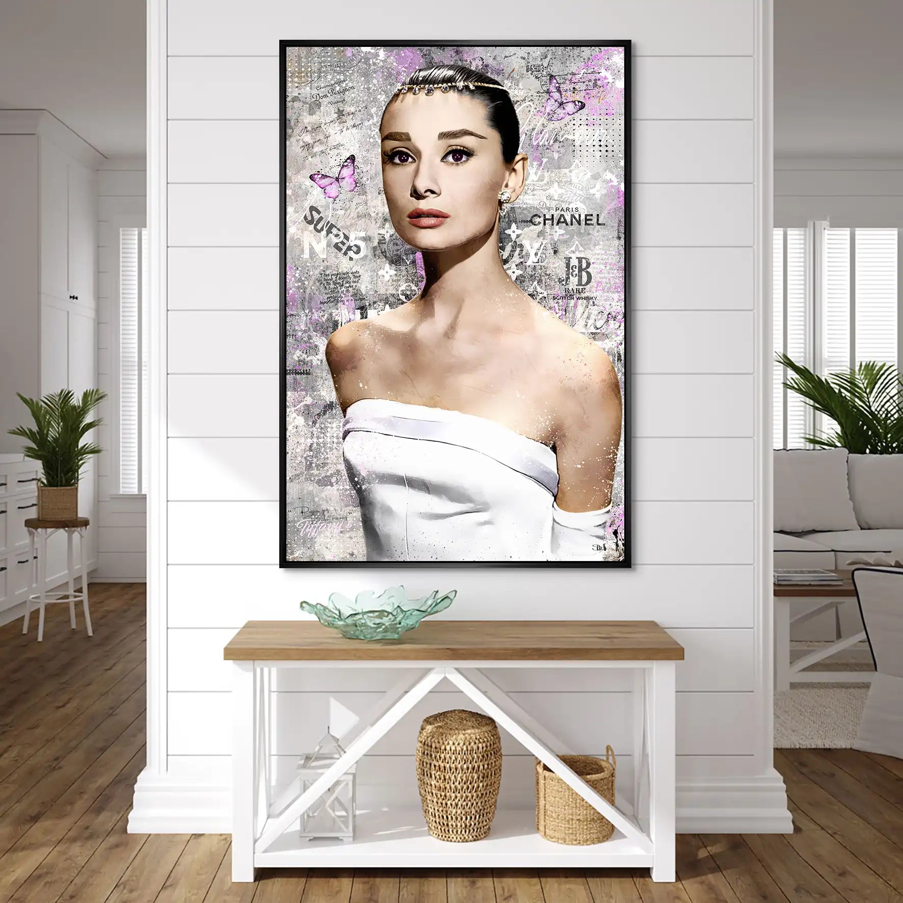 Audrey Hepburn Silver Style Pop Art AluDibond Bild INGALERIE