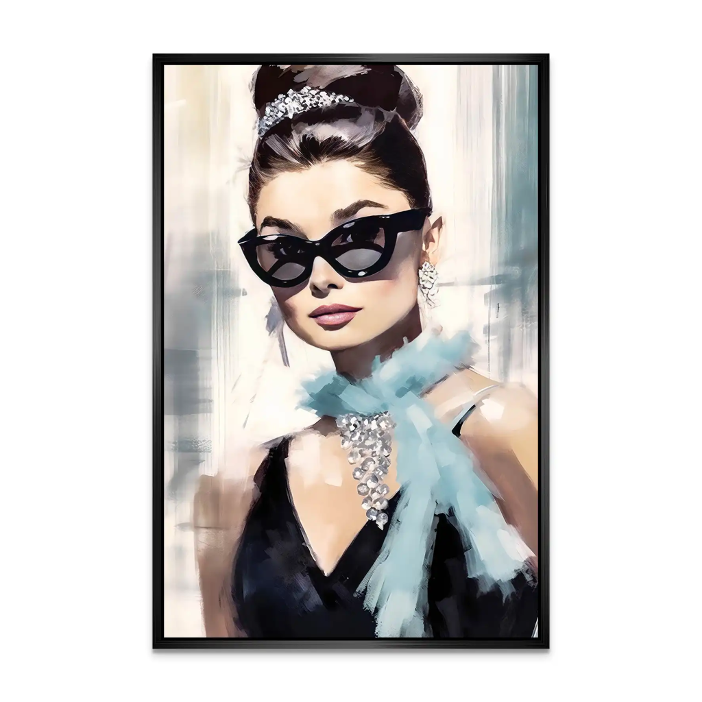 Audrey Hepburn Tiffany Style AluDibond Bild INGALERIE