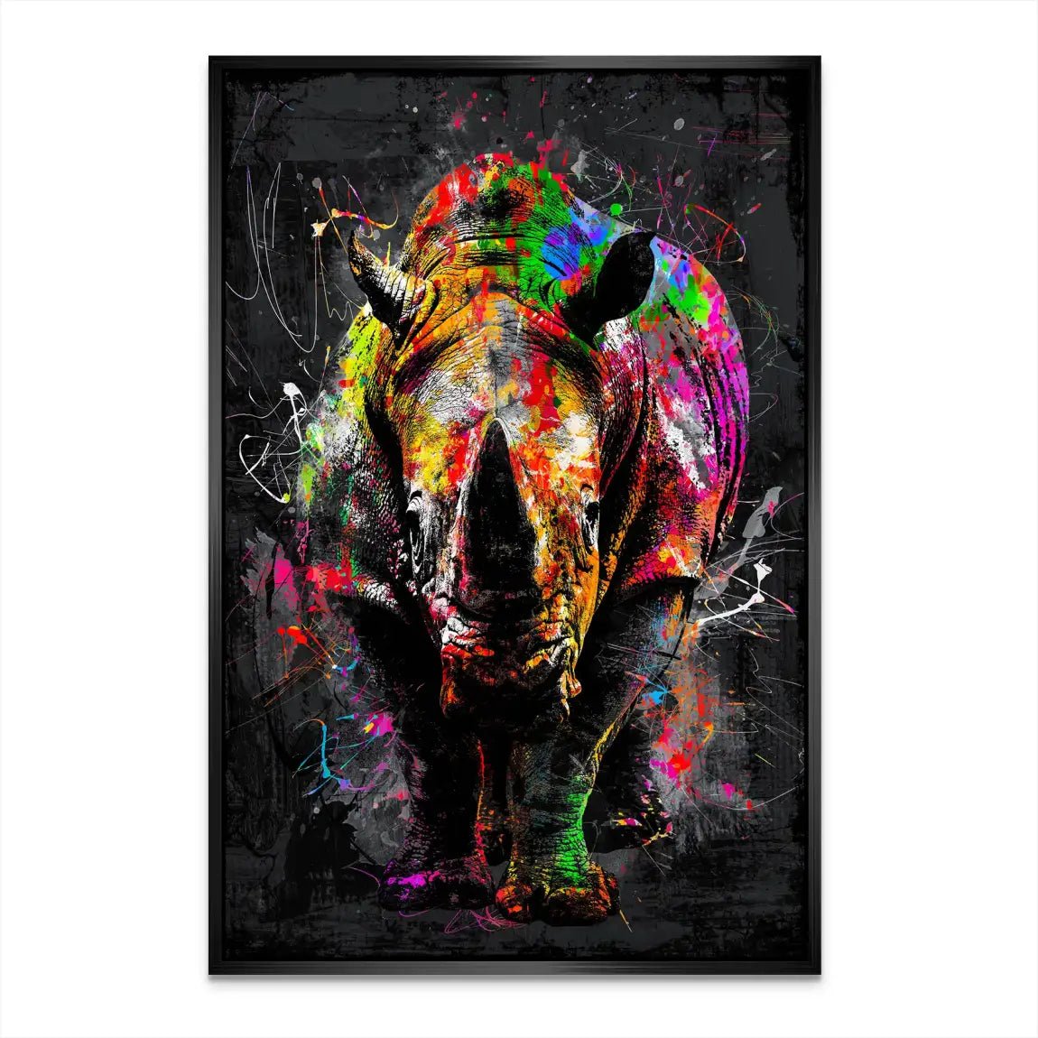 Nashorn Abstrakt Bunt AluDibond Bild INGALERIE