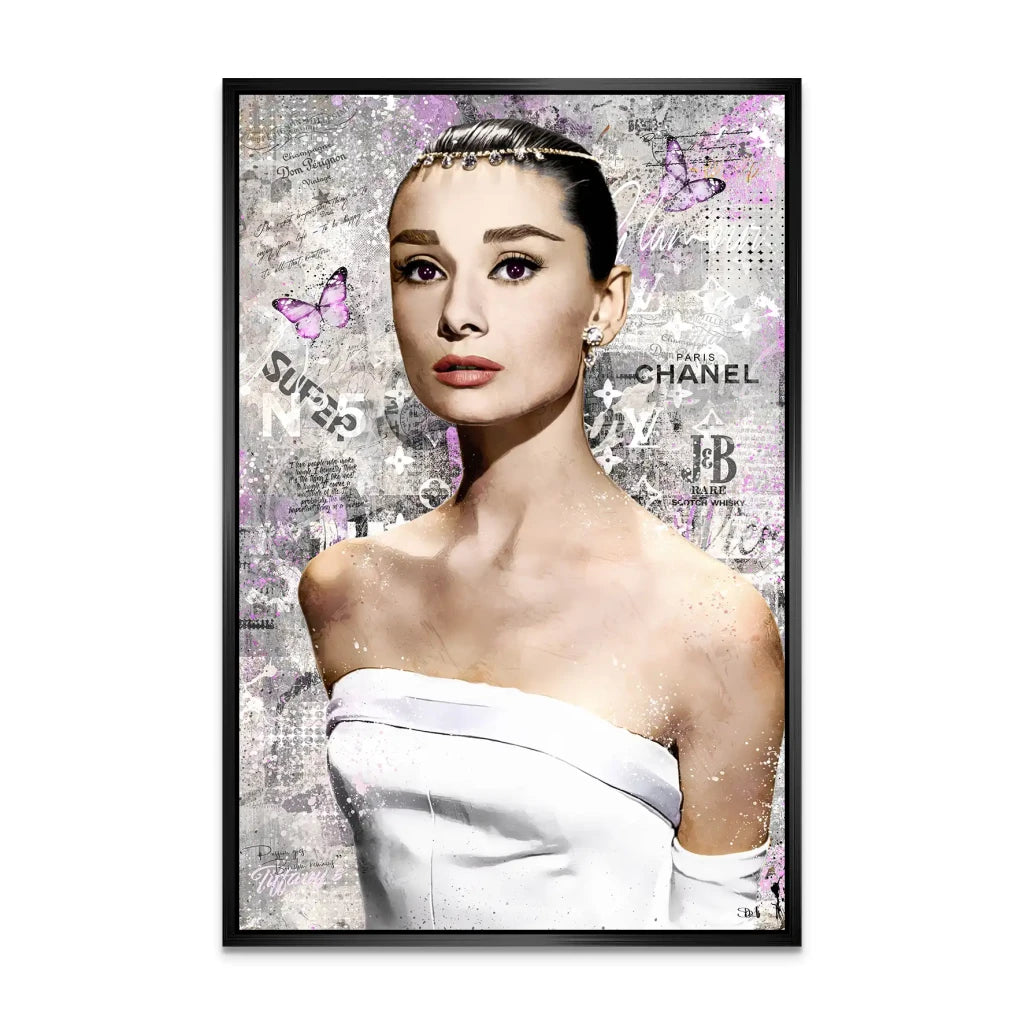 Audrey Hepburn Silver Style Pop Art AluDibond Bild INGALERIE