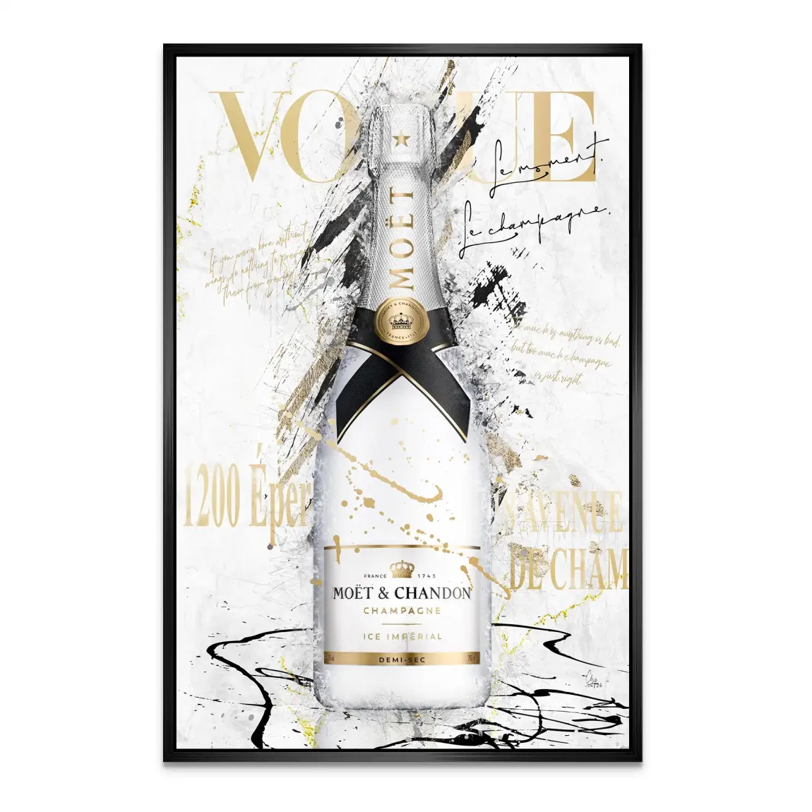 Champagner Art Alu Dibond Wandbild