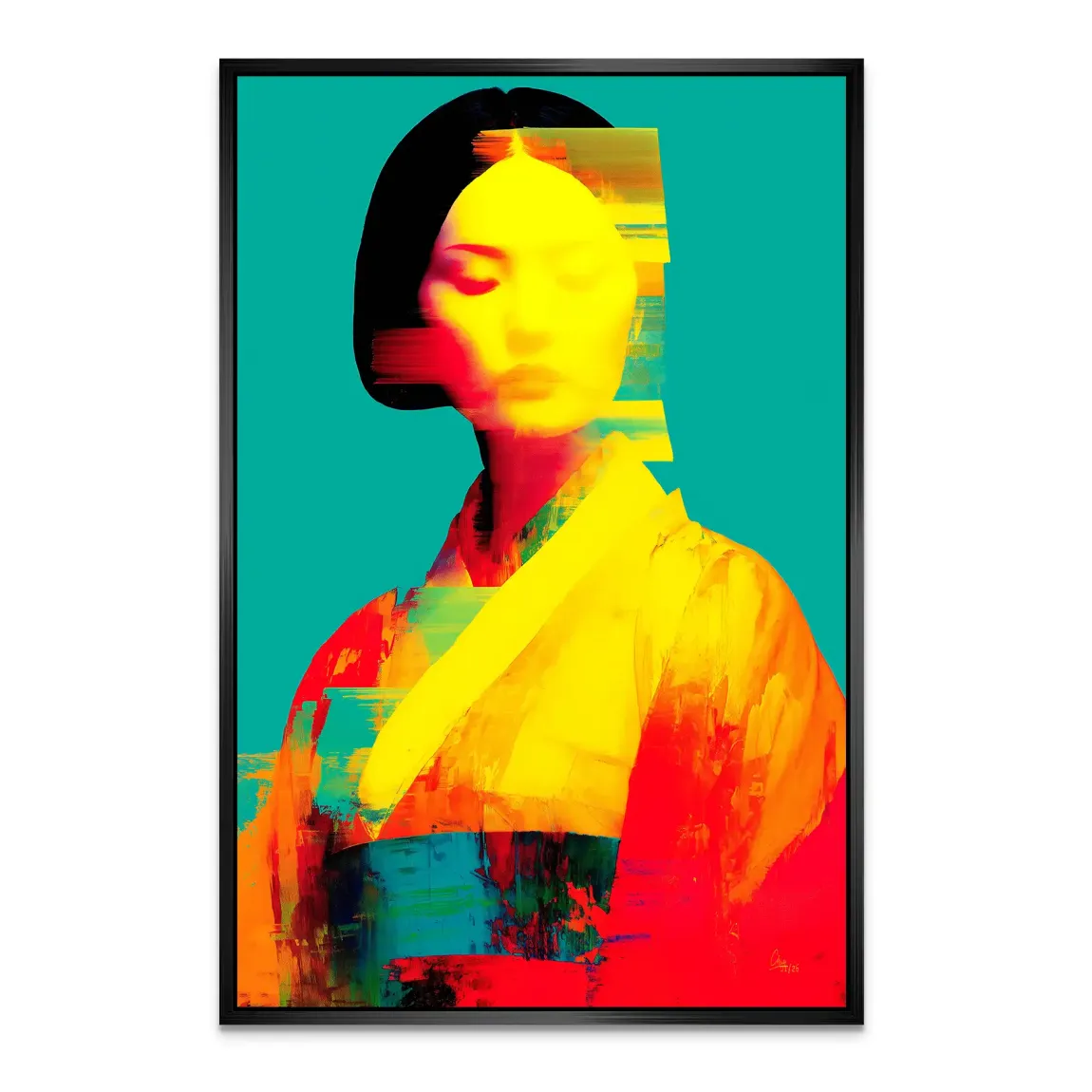 Geisha Color Art Alu Dibond Bild