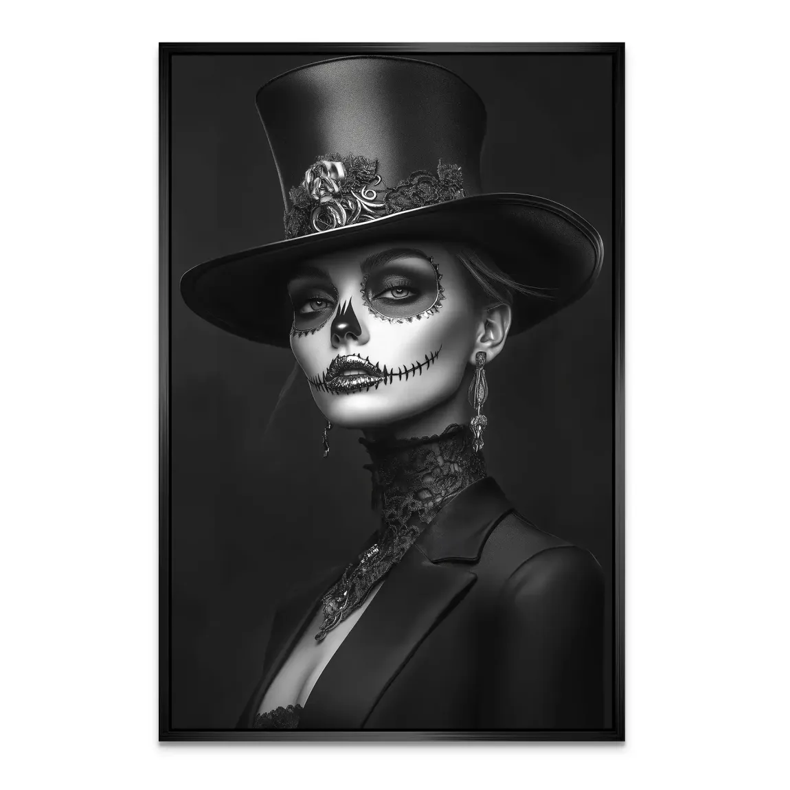 Elegante Lady im modernen Catrina Stil Alu Dibond Bild INGALERIE