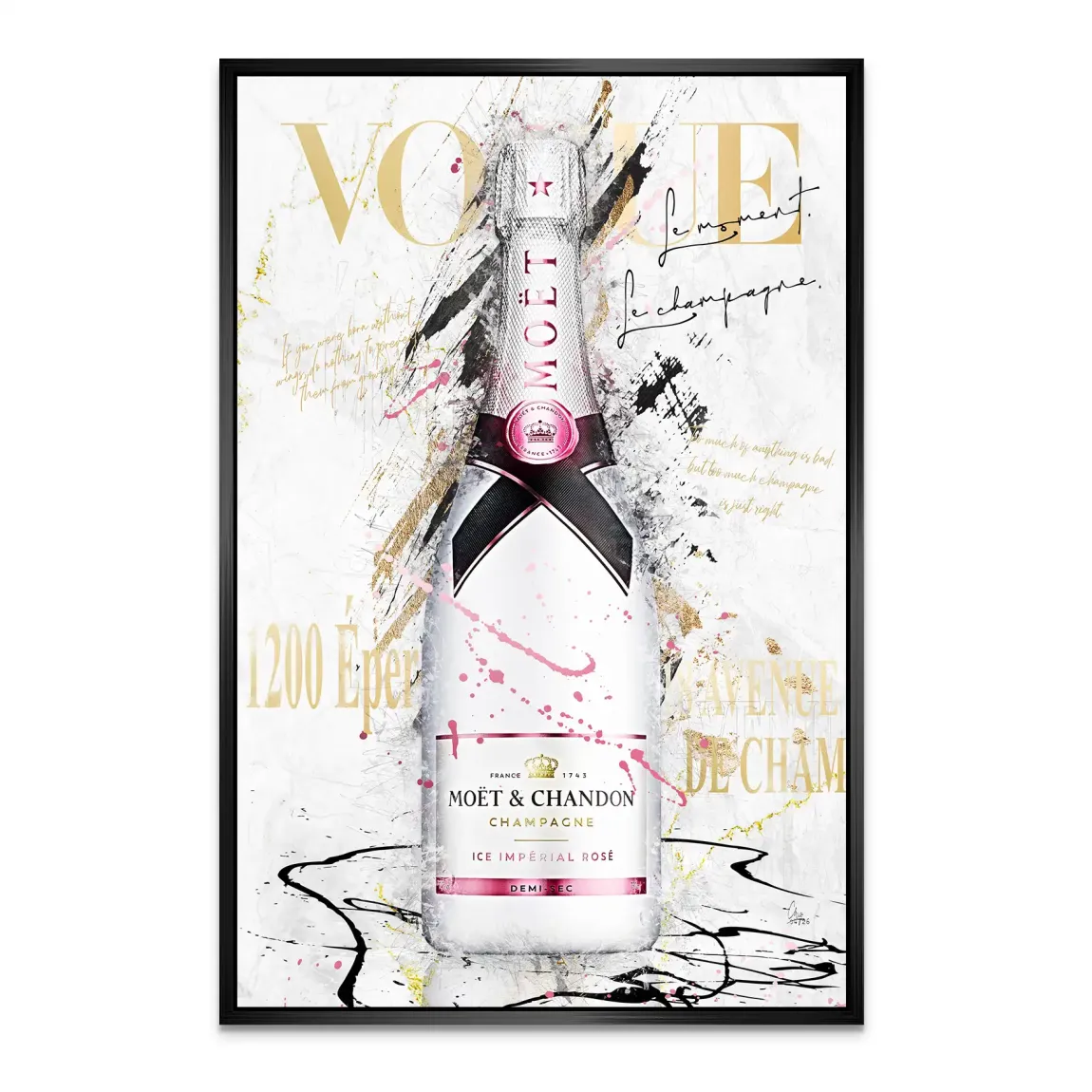 Champagner Glam Alu Dibond Wandbild