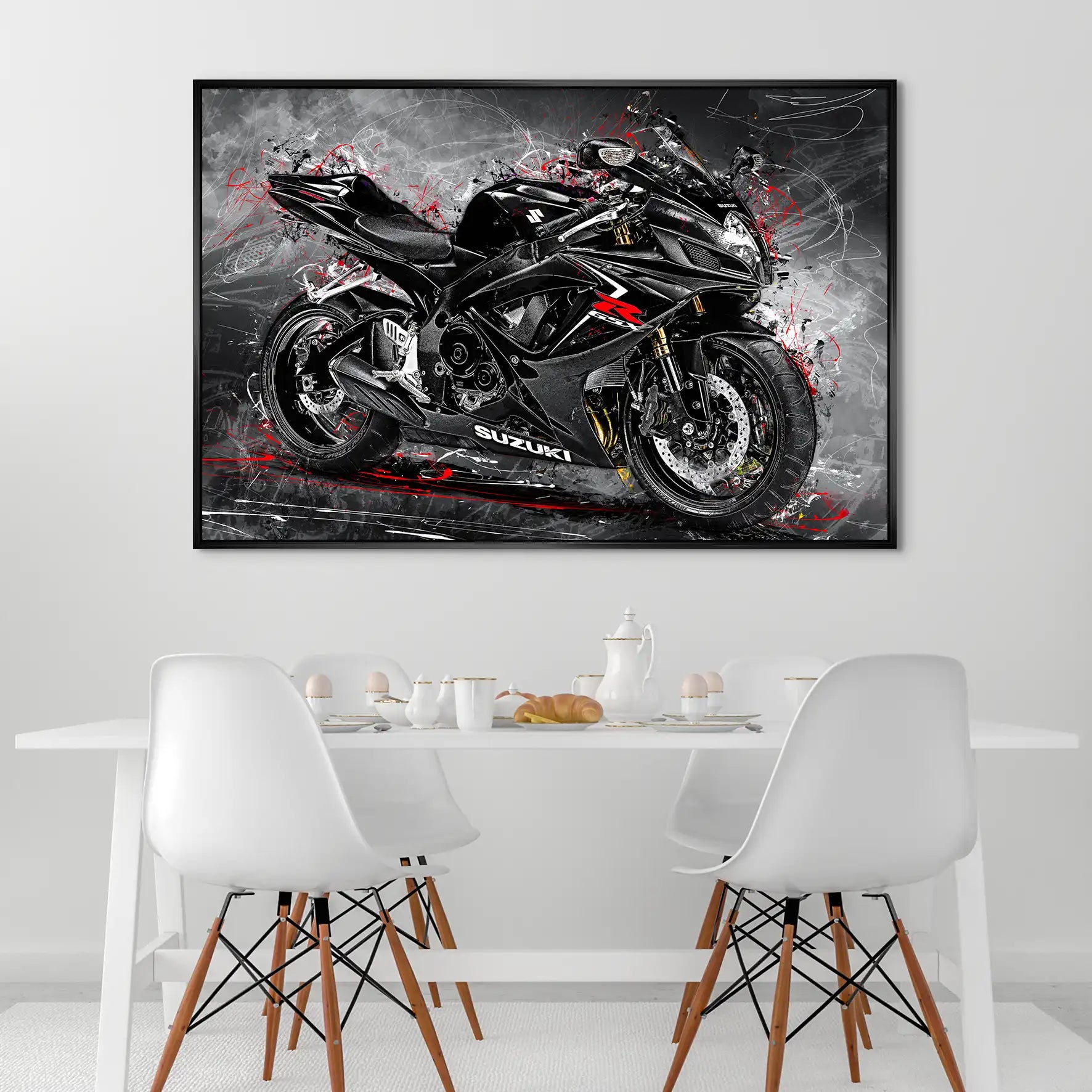 Suzuki GSXR 600 Abstrakt Black AluDibond Bild INGALERIE