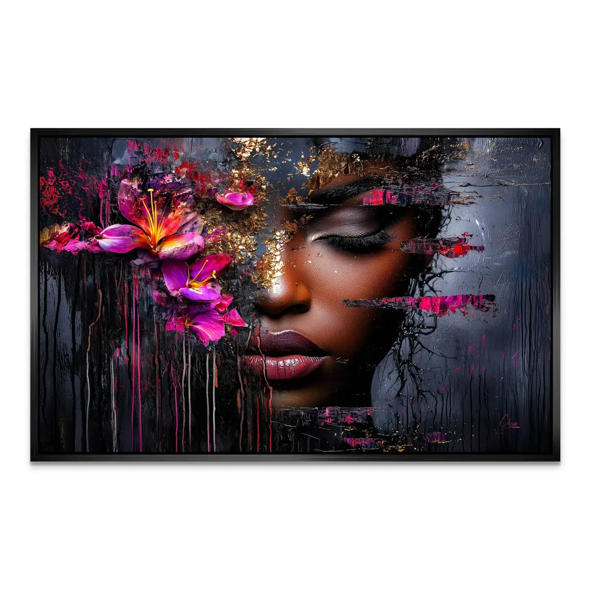 Magie aus Farbe und Gold AluDibond Bild INGALERIE