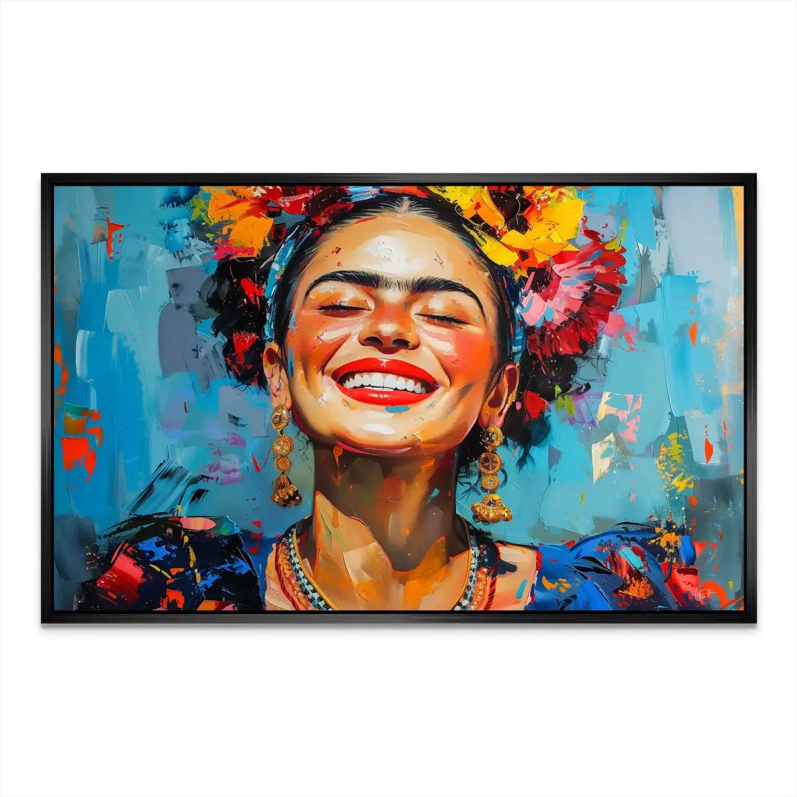 Lachende Frida Kahlo Nr.2 AluDibond Bild INGALERIE