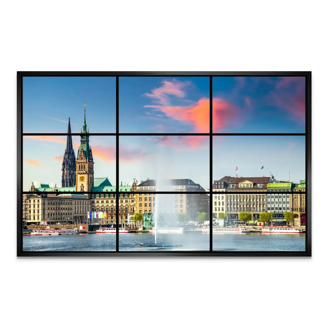 Sunset View Hamburg AluDibond Bild